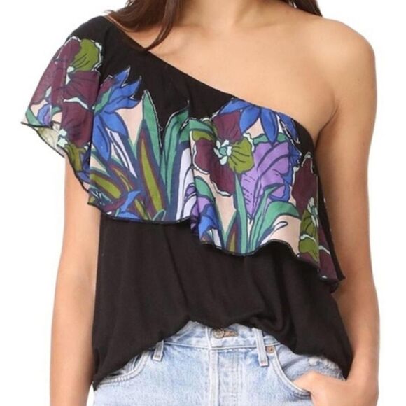NWT Free People Annka Ruffle One Shoulder Tank - Picture 1 of 14